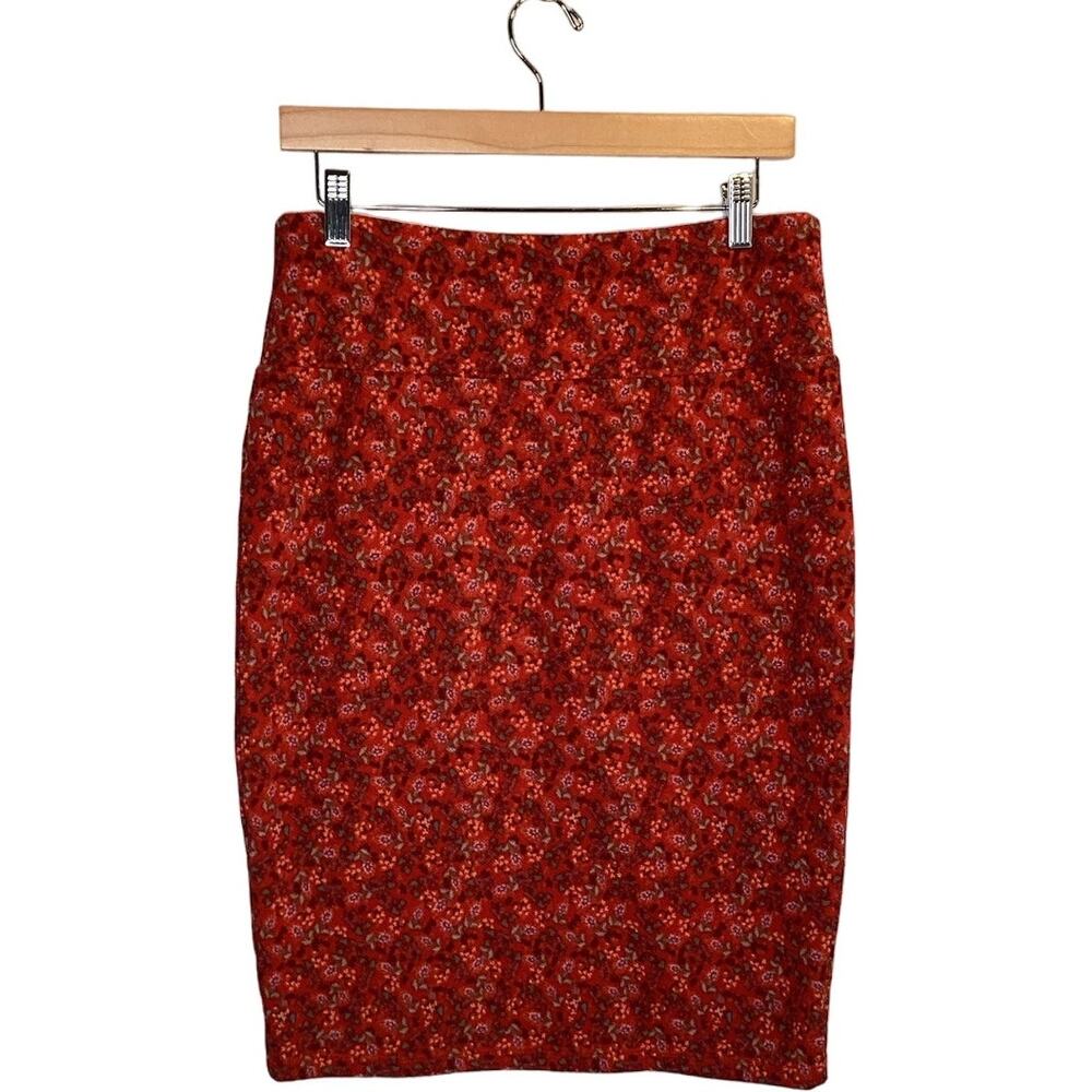 LuLaRoe Cassie Floral Pencil Skirt Multicolor Medium Knee Length Stretch